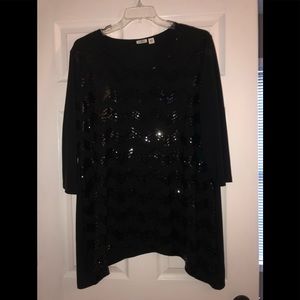 Black and sequin chevron top